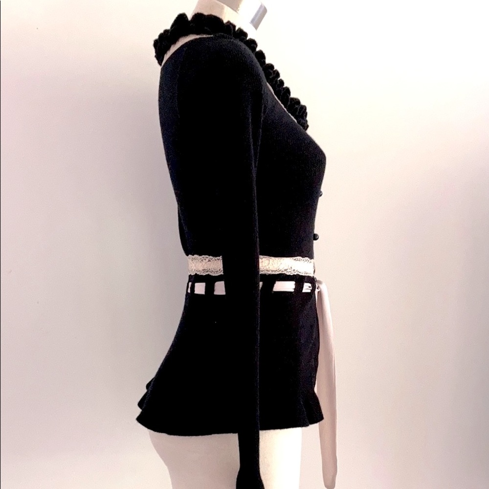 Y2k ALANNAH HILL 100% merino Cardigan with silk ties SIZE 6 - Picture 5 of 15